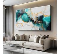 Lienzos decorativos 100l x50an cm Sin marco Cuadro Sobre Lienzo Moderno Textura fluida abstracta Dormitorio Cocina Cuadros Pared Imágenes Cuadros Decoracion Salon Wall Oro azul