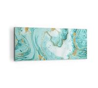 Lienzos decorativos 100x40cm Cuadro Sobre Lienzo Moderno Abstracción Azul Agua moderno Grande Dormitorio Cocina Cuadros Pared Imágenes Cuadros Decoracion Salon Wall Art Prints Decor AB100x40-2937