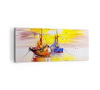 Lienzos decorativos 100x40cm Cuadro Sobre Lienzo Moderno Barcos Sol mar viajes Grande Dormitorio Cocina Cuadros Pared Imágenes Cuadros Decoracion Salon Wall Art Prints Decor Canvas AB100x40-2882