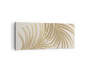 Lienzos decorativos 100x40cm Cuadro Sobre Lienzo Moderno Dorado Hojas Palmeras Grande Dormitorio Cocina Cuadros Pared Imágenes Cuadros Decoracion Salon Wall Art Prints Decor Canvas AB100x40-4738