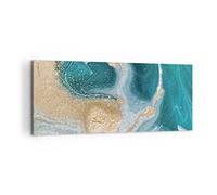 Lienzos decorativos 100x40cm Cuadro Sobre Lienzo Moderno Dorado Turquesa Fondo Grande Dormitorio Cocina Cuadros Pared Imágenes Cuadros Decoracion Salon Wall Art Prints Decor Canvas AB100x40-4969