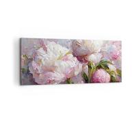 Lienzos decorativos 100x40cm Cuadro Sobre Lienzo Moderno Flores Peonías Clasicismo Grande Dormitorio Cocina Cuadros Pared Imágenes Cuadros Decoracion Salon Wall Art Prints Decor Canvas AB100x40-5975