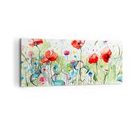 Lienzos decorativos 100x40cm Cuadro Sobre Lienzo Moderno Flores Prado hoja naturaleza Grande Dormitorio Cocina Cuadros Pared Imágenes Cuadros Decoracion Salon Wall Art Prints Decor AB100x40-3076