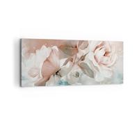 Lienzos decorativos 100x40cm Cuadro Sobre Lienzo Moderno Flores Romántico Rosas Grande Dormitorio Cocina Cuadros Pared Imágenes Cuadros Decoracion Salon Wall Art Prints Decor Canvas AB100x40-5505