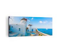 Lienzos decorativos 100x40cm Cuadro Sobre Lienzo Moderno Grecia isla costa casa Grande Dormitorio Cocina Cuadros Pared Imágenes Cuadros Decoracion Salon Wall Art Prints Decor Canvas AB100x40-2424