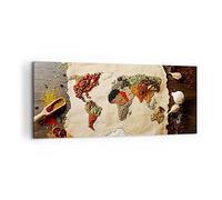 Lienzos decorativos 100x40cm Cuadro Sobre Lienzo Moderno Mundo mapa especias colores Grande Dormitorio Cocina Cuadros Pared Imágenes Cuadros Decoracion Salon Wall Art Prints Decor AB100x40-2832