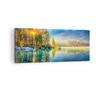 Lienzos decorativos 100x40cm Cuadro Sobre Lienzo Moderno Paisaje Alpes Montañas Grande Dormitorio Cocina Cuadros Pared Imágenes Cuadros Decoracion Salon Wall Art Prints Decor Canvas AB100x40-5307