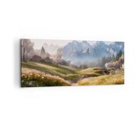 Lienzos decorativos 100x40cm Cuadro Sobre Lienzo Moderno Paisaje De Montaña Camino Alpes Grande Dormitorio Cocina Cuadros Pared Imágenes Cuadros Decoracion Salon Wall Art Prints Decor AB100x40-5404