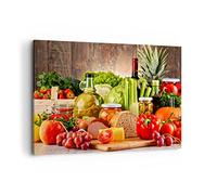 Lienzos decorativos 100x70cm Cuadro Sobre Lienzo Moderno Alimentos verduras brócoli carne Grande Dormitorio Cocina Cuadros Pared Imágenes Cuadros Decoracion Salon Wall Art Prints Decor AA100x70-3182