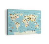 Lienzos decorativos 100x70cm Cuadro Sobre Lienzo Moderno Animales El Mundo Mapa Grande Dormitorio Cocina Cuadros Pared Imágenes Cuadros Decoracion Salon Wall Art Prints Decor Canvas AA100x70-4860