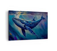 Lienzos decorativos 100x70cm Cuadro Sobre Lienzo Moderno Ballena Océano Submarino Grande Dormitorio Cocina Cuadros Pared Imágenes Cuadros Decoracion Salon Wall Art Prints Decor Canvas AA100x70-6000