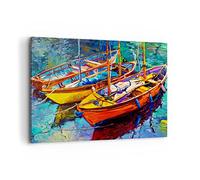 Lienzos decorativos 100x70cm Cuadro Sobre Lienzo Moderno Barcos colorido la pesca el agua Grande Dormitorio Cocina Cuadros Pared Imágenes Cuadros Decoracion Salon Wall Art Prints Decor AA100x70-2858