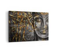 Lienzos decorativos 100x70cm Cuadro Sobre Lienzo Moderno Buda Oro Bodhisattva Grande Dormitorio Cocina Cuadros Pared Imágenes Cuadros Decoracion Salon Wall Art Prints Decor Canvas AA100x70-4442