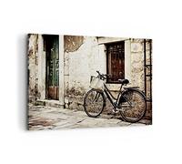 Lienzos decorativos 100x70cm Cuadro Sobre Lienzo Moderno Calle bicicleta ciudad ruinas Grande Dormitorio Cocina Cuadros Pared Imágenes Cuadros Decoracion Salon Wall Art Prints Decor AA100x70-2667