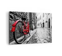 Lienzos decorativos 100x70cm Cuadro Sobre Lienzo Moderno Calle bicicletas adoquines edificio Grande Dormitorio Cuadros Pared Imágenes Cuadros Decoracion Salon Wall Art Prints Decor AA100x70-3186