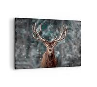 Lienzos decorativos 100x70cm Cuadro Sobre Lienzo Moderno Ciervo Ciervo Invierno Grande Dormitorio Cocina Cuadros Pared Imágenes Cuadros Decoracion Salon Wall Art Prints Decor Canvas AA100x70-4998