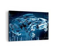 Lienzos decorativos 100x70cm Cuadro Sobre Lienzo Moderno Coche diseño ilustración Grande Dormitorio Cocina Cuadros Pared Imágenes Cuadros Decoracion Salon Wall Art Prints Decor Canvas AA100x70-2615
