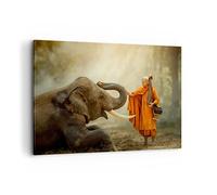 Lienzos decorativos 100x70cm Cuadro Sobre Lienzo Moderno elefante monje colmillo Grande Dormitorio Cocina Cuadros Pared Imágenes Cuadros Decoracion Salon Wall Art Prints Decor Canvas AA100x70-3484