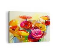 Lienzos decorativos 100x70cm Cuadro Sobre Lienzo Moderno Flores Primavera flora jardín Grande Dormitorio Cocina Cuadros Pared Imágenes Cuadros Decoracion Salon Wall Art Prints Decor AA100x70-2877