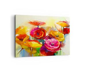Lienzos decorativos 100x70cm Cuadro Sobre Lienzo Moderno Flores Primavera flora jardín Grande Dormitorio Cocina Cuadros Pared Imágenes Cuadros Decoracion Salon Wall Art Prints Decor AA100x70-2877