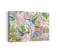 Lienzos decorativos 100x70cm Cuadro Sobre Lienzo Moderno pájaro mariposa flor Grande Dormitorio Cocina Cuadros Pared Imágenes Cuadros Decoracion Salon Wall Art Prints Decor Canvas AA100x70-4065