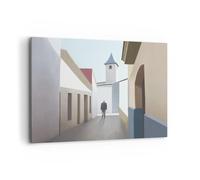 Lienzos decorativos 100x70cm Cuadro Sobre Lienzo Moderno Pastel Edificios Arquitectura Grande Dormitorio Cocina Cuadros Pared Imágenes Cuadros Decoracion Salon Wall Art Prints Decor AA100x70-5630