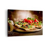 Lienzos decorativos 100x70cm Cuadro Sobre Lienzo Moderno Pizza vegetariana italia comida Grande Dormitorio Cocina Cuadros Pared Imágenes Cuadros Decoracion Salon Wall Art Prints Decor AA100x70-2540