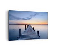 Lienzos decorativos 100x70cm Cuadro Sobre Lienzo Moderno Puesta del sol lago agua puente Grande Dormitorio Cocina Cuadros Pared Imágenes Cuadros Decoracion Salon Wall Art Prints Decor AA100x70-2508