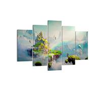 Lienzos decorativos 150x100cm Cuadro Sobre Lienzo Moderno abstracción naturaleza Grande XXL Dormitorio Cuadros Pared Imágenes Tríptico 5 Piezas Cuadros Decoracion Salon Wall Art Prints EA150x100-3469