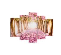 Lienzos decorativos 150x100cm Cuadro Sobre Lienzo Moderno Árbol flores cereza naturaleza Grande XXL Dormitorio Cuadros Pared Tríptico 5 Piezas Cuadros Decoracion Salon Wall Art Prints EA150x100-2794