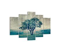 Lienzos decorativos 150x100cm Cuadro Sobre Lienzo Moderno árbol naturaleza campo Grande XXL Dormitorio Cuadros Pared Imágenes Tríptico 5 Piezas Cuadros Decoracion Salon Wall Art Prints EA150x100-3627