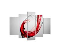 Lienzos decorativos 150x100cm Cuadro Sobre Lienzo Moderno Bebida vidrio vino Grande XXL Dormitorio Cuadros Pared Imágenes Tríptico 5 Piezas Cuadros Decoracion Salon Wall Art Prints EA150x100-2258