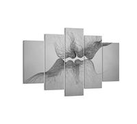 Lienzos decorativos 150x100cm Cuadro Sobre Lienzo Moderno Beso Amor Pareja Grande XXL Dormitorio Cuadros Pared Imágenes Tríptico 5 Piezas Cuadros Decoracion Salon Wall Art Prints Decor EA150x100-4967