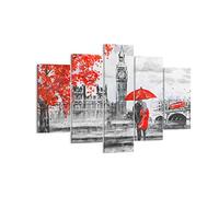 Lienzos decorativos 150x100cm Cuadro Sobre Lienzo Moderno Londres arquitectura ben grande Grande XXL Dormitorio Cuadros Pared Tríptico 5 Piezas Cuadros Decoracion Salon Wall Art Prints EA150x100-3153