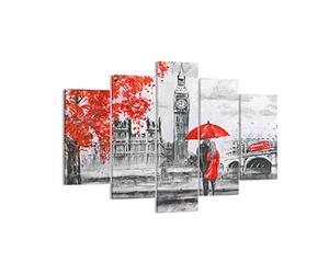 Lienzos decorativos 150x100cm Cuadro Sobre Lienzo Moderno Londres arquitectura ben grande Grande XXL Dormitorio Cuadros Pared Tríptico 5 Piezas Cuadros Decoracion Salon Wall Art Prints EA150x100-3153