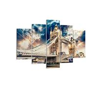 Lienzos decorativos 150x100cm Cuadro Sobre Lienzo Moderno Londres parlamento arquitectura Big ben Grande Dormitorio Cuadros Pared Tríptico 5 Piezas Cuadros Decoracion Salon Wall Art EA150x100-2438