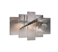 Lienzos decorativos 150x100cm Cuadro Sobre Lienzo Moderno puente niebla agua Grande XXL Dormitorio Cuadros Pared Imágenes Tríptico 5 Piezas Cuadros Decoracion Salon Wall Art Prints EA150x100-3525