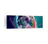 Lienzos decorativos 160x50cm Cuadro Sobre Lienzo Moderno Astronauta Galaxia Futurista Grande XXL Dormitorio Cocina Cuadros Pared Imágenes Cuadros Decoracion Salon Wall Art Prints Decor AB160x50-5676