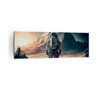 Lienzos decorativos 160x50cm Cuadro Sobre Lienzo Moderno Astronauta Planeta Cosmos Grande XXL Dormitorio Cocina Cuadros Pared Imágenes Cuadros Decoracion Salon Wall Art Prints Decor AB160x50-5704
