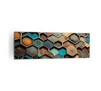 Lienzos decorativos 160x50cm Cuadro Sobre Lienzo Moderno Cubo Mosaico Patrón Grande XXL Dormitorio Cocina Cuadros Pared Imágenes Cuadros Decoracion Salon Wall Art Prints Decor Canvas AB160x50-5849
