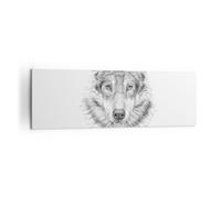 Lienzos decorativos 160x50cm Cuadro Sobre Lienzo Moderno Lobo Bosquejo Escandinavo Grande XXL Dormitorio Cocina Cuadros Pared Imágenes Cuadros Decoracion Salon Wall Art Prints Decor AB160x50-5956