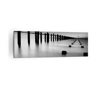 Lienzos decorativos 160x50cm Cuadro Sobre Lienzo Moderno Mar orilla océano horizonte Grande XXL Dormitorio Cocina Cuadros Pared Imágenes Cuadros Decoracion Salon Wall Art Prints Decor AB160x50-2229