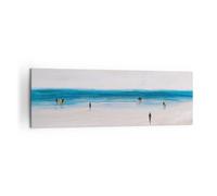 Lienzos decorativos 160x50cm Cuadro Sobre Lienzo Moderno Playa Gente Minimalismo Grande XXL Dormitorio Cocina Cuadros Pared Imágenes Cuadros Decoracion Salon Wall Art Prints Decor AB160x50-6025