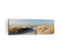 Lienzos decorativos 160x50cm Cuadro Sobre Lienzo Moderno Playa mar pasarela orilla Grande XXL Dormitorio Cocina Cuadros Pared Imágenes Cuadros Decoracion Salon Wall Art Prints Decor AB160x50-2657