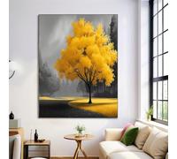 Lienzos Decorativos 40X50Cm Sin Marco Cuadro Sobre Lienzo Bosque Caducifolio Arte Parque Retro Dormitorio Cocina Cuadros Pared Imágenes Cuadros Decoracion Salon Wall Amarillo-Gris