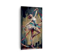 Lienzos decorativos 55x100cm Cuadro Sobre Lienzo Moderno Vertical Bailarina Bailar Cinta Grande Dormitorio Cocina Cuadros Pared Imágenes Cuadros Decoracion Salon Wall Art Prints Decor PA55x100-6189