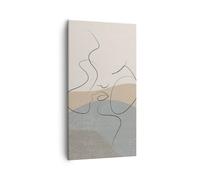 Lienzos decorativos 55x100cm Cuadro Sobre Lienzo Moderno Vertical Beso Bosquejo Pareja Grande Dormitorio Cocina Cuadros Pared Imágenes Cuadros Decoracion Salon Wall Art Prints Decor PA55x100-5170