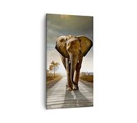 Lienzos decorativos 55x100cm Cuadro Sobre Lienzo Moderno Vertical Elefante camino campo Grande Dormitorio Cocina Cuadros Pared Imágenes Cuadros Decoracion Salon Wall Art Prints Decor PA55x100-0214