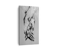 Lienzos decorativos 55x100cm Cuadro Sobre Lienzo Moderno Vertical Escrito A Mano Manos Blanco Y Negro Grande Dormitorio Cuadros Pared Imágenes Cuadros Decoracion Salon Wall Art Prints PA55x100-4566