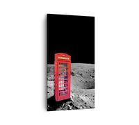 Lienzos decorativos 55x100cm Cuadro Sobre Lienzo Moderno Vertical Teléfono londres luna astronauta Grande Dormitorio Cuadros Pared Imágenes Cuadros Decoracion Salon Wall Art Prints PA55x100-3181